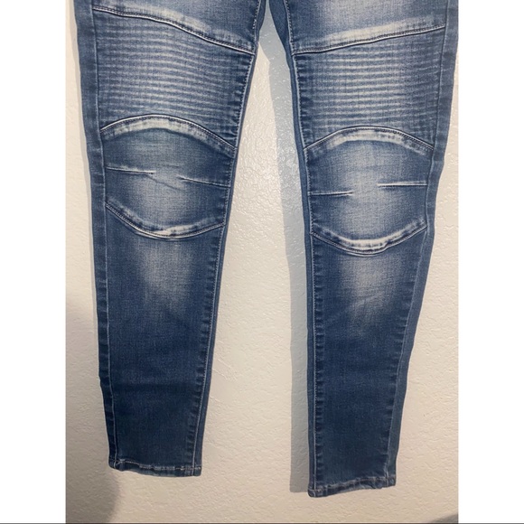 KanCan. Striped Moto Skinny Jeans - Picture 4 of 10